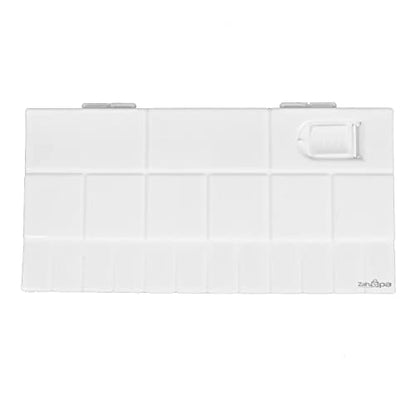 ZAHEPA Paint Tray, Large Paint Palette Box with Thumb Hole, Plastic Paint Tray Palette with 41 Compartments, 24 Wells & 12 Mixing Areas, Watercolor Mixing Tray with Plastic Lid Art Palette for Artists - style: Rectangle - 41 Compartments