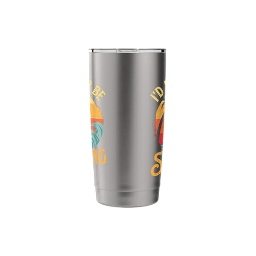 I'd Rather Be Surfing - Beach Surfing Surfingboard Surfboard Stainless Steel Insulated Tumbler - color: Brushed Steel
