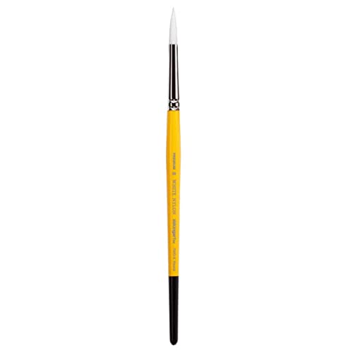 KINGART Premium White Nylon 7950-8 Gold Grip Round Artist Brushes, Synthetic Nylon Hair, Acrylic & All Media, Face Painting, Body Art, Fabric, Ceramics, Glass, Wood etc. Size 8 - size: 8