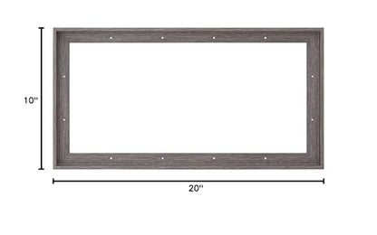 Combo Pack: Floater Frame + 10x20 inch Stretched Canvas for Painting, 1-3/8" Frame + 3/4" Blank Canvas 12oz Primed 100% Cotton Canvas Fabric (Rustic Gray, 10 x 20 inch) - color: Rustic Gray, size: 10 x 20 inch