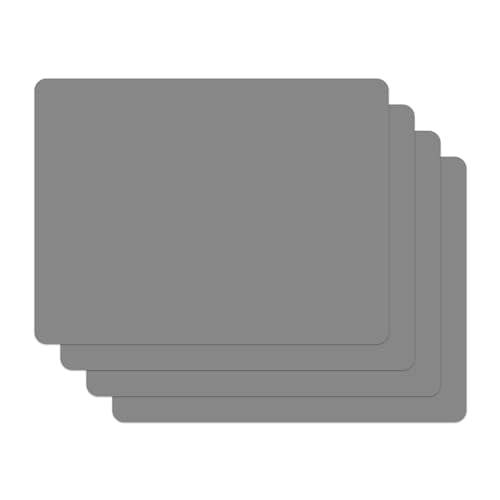 Silicone Placemats, Food-Grade Non-Slip Waterproof, Dining, Countertop Protector, Kitchen Counter Mat, Heat Resistant, Baking mat Dishwasher Safe - color: Gray, size: 15.7 x 11.8 in - 4pcs (0.04 in)
