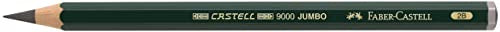 Faber-Castell Supreme Artist Quality Castell 9000 Jumbo Graphite Single Pencil, with Extra Thick 2B 5.3mm Lead - style: 2b