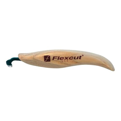FLEXCUT Wood Carving Tools | Left-Handed Scorp | Carving Gouge | 5/16 Inch (8mm) | 1095 High Carbon Steel Blade | Ergonomic Ash Hardwood Handle | KNL23 | Made in the U.S.A. - style: 5/16" Left-Handed Scorp