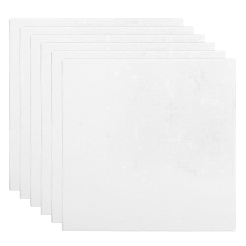 PATIKIL 6x6 Canvas Boards for Painting, 6 Pack 100% Cotton Square Triple Primed Stretched Blank Art Canvas Panel Bulk Thin for Acrylic, Oil, Tempera Paints, White - size: 6x6inch