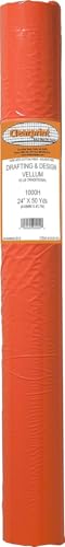 Clearprint 24" x 50 Yards 1000H Design Vellum Roll, 16 lb., 100% Cotton, 1 Each - size: 24 Inches W x 50 Yards Long, style: 16 lb.