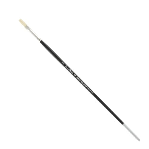 Creative Mark Pro Stroke Premium White Chungking Hog Bristle Artist Paint Brush - Flat # 2 - Natural Bristle Brush w/Great Control Suitable for Oils, Watercolors, Acrylics, Alkyds, Caseins - size: 2