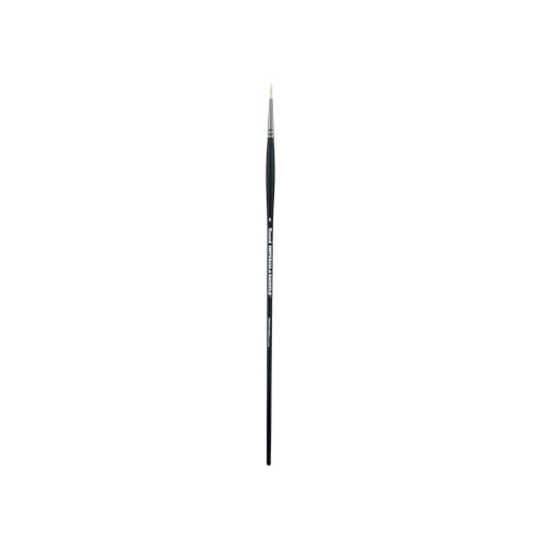 Creative Mark Imperial Professional Chungking Hog Bristle Brush - Round # 1, Handmade Long Handle Oil Paint Brushes for Artists, Nickel-Plated Brass Ferrules, Stiff Yet Soft Natural Bristles - size: #1
