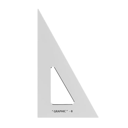 ALVIN - 8 inches Transparent Academic Acrylic Triangle Ruler 30/60 Degrees, Multipurpose Tool for Drafting, Design, and Architecture, Great for Machining and Woodworking - size: 8", style: 30/60 Degree