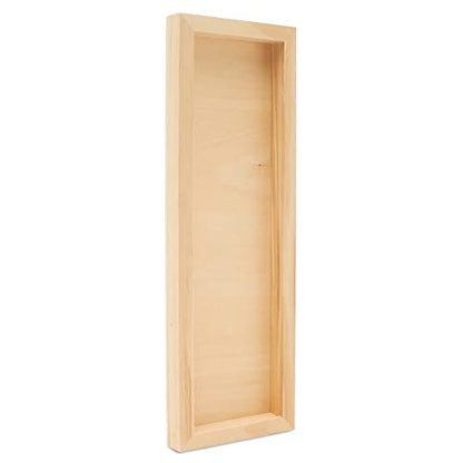 Narrow Wood Canvas 8 x 16 x 3/4-inch, Wooden Sign Blanks with Frame, Wood Cradled Panels for Wall Art Sets, by Woodpeckers - size: 8 x 16