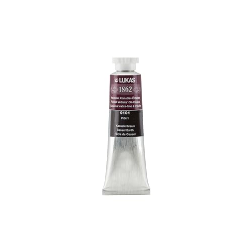 Lukas 1862 Professional German Oil Paint, Cassel Earth 37 mL - w/Beeswax & Non-Yellowing Sunflower Oil, Short Drying Time, Smooth, Outstanding Lightfastness - color: Cassel Earth, size: 1.25 Fl Oz (Pack of 1)