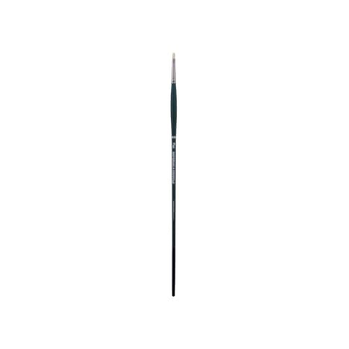 Creative Mark Imperial Professional Chungking Hog Bristle Brush - Flat # 2x0, Handmade Long Handle Oil Paint Brushes for Artists, Nickel-Plated Brass Ferrules, Stiff Yet Soft Natural Bristles - size: #00