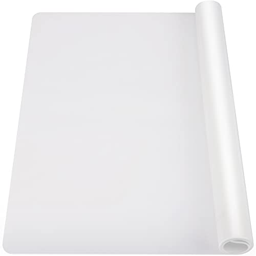 Ewen 35.6x23.5in 2mm Silicone Mats for Kitchen Counter, Thick Heat Resistant Silicone Mat, Extra Large Non-Stick Pastry Mat Glass Top Stove Cover Countertop Protector for Baking Coffee Bar Translucent - color: Translucent, size: 35.6"L x 23.5"W