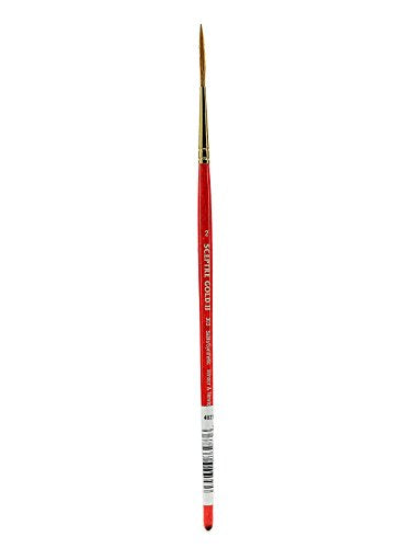 Winsor & Newton Sceptre Gold II Series 606 Short Handle Brush - Flat Wash ⅜" - size: ⅜", style: Flat Wash