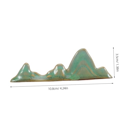 KALLORY Ceramic Calligraphy Brush Rest Holder Mountain Shape Paint Brush Organizer for Chinese Painting Artists Desktop Art Storage and Calligraphy Practice Tools