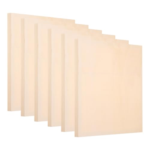 PATIKIL 10 x 10 Inch Wood Panel Board, 6 Pack Unfinished Wooden Canvas Boards Square Blank Deep Cradle Board for Painting Pouring DIY Art Use with Oils Acrylics - size: 10 x 10 Inch