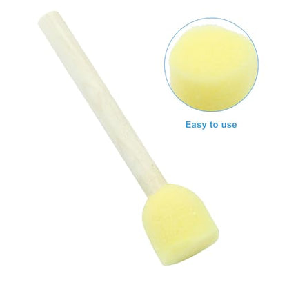 100 Pcs Round Sponge Brush Paint Set 20mm Foam Sponge Wood Handle Paint Brush Set for Painting Crafts, DIY Painting Tools(0.8 Inch) - style: 100 * 0.8Inch