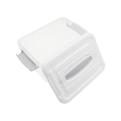 Plastic Bin with Lid, 1PCS Transparent Storage Box Office Container with Lids Platic Hangers Office Storage Bins Clothes Hangers Wardrobe Sundries Organizer - size: 30*21*17cm/11.81*8.26*6.69"