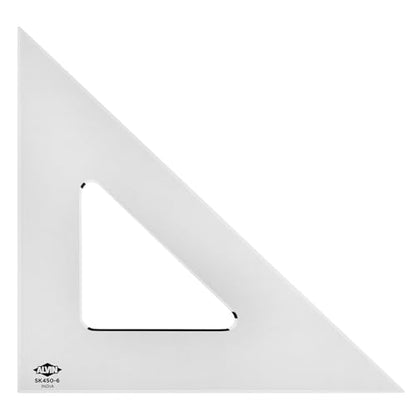 Alvin, SK450-6, 6" Smoke-Tint Triangle Ruler, Math Geometry Tool - 45/90 Degrees - size: 6", style: 45/90 Degree