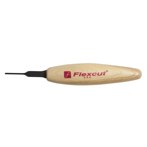 Flexcut Wood Carving Chisels | Micro Chisel, 1/16 Inch (1.5 mm) | Razor Sharp 1095 High Carbon Steel Cutting Blade for Miniature and Fine Detail Work | Ash Hardwood Handle | MT11 | Made in the U.S.A. - size: 1.5mm Micro Chisel