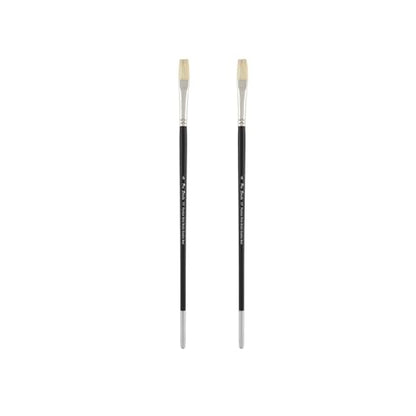 Creative Mark Pro Stroke Premium White Chungking Hog Bristle Artist Paint Brush - Flat # 6-2 Pack - Natural Bristle Brush w/Great Control Suitable for Oils, Watercolors, Acrylics, Alkyds, Caseins - size: 6 - 2 Pack