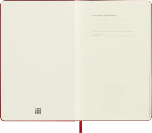 Moleskine Classic Notebook, Large, Plain, Red, Hard Cover (5 x 8.25)