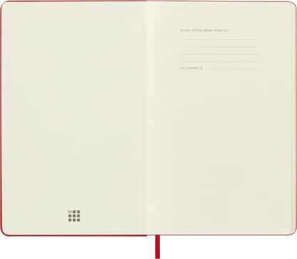 Moleskine Classic Notebook, Large, Plain, Red, Hard Cover (5 x 8.25)