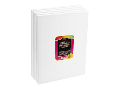 Creative Inspirations 8x8 Stretched Canvas Super Value 5 Packs - Artist Quality, Low Cost Canvas, Cotton Duck, Acid Free, Archival, Accepts All Paints, Double-Primed 10oz, Paintable Edges - size: 8x8"