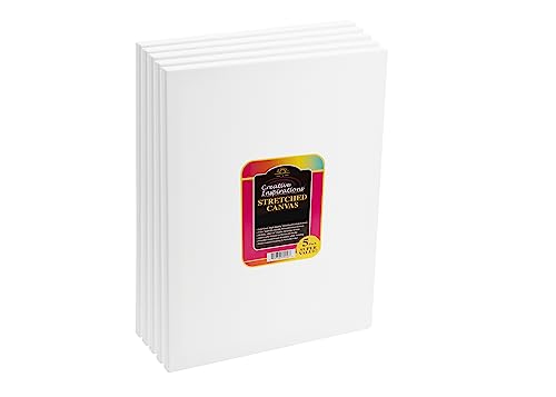 Creative Inspirations 4x6 Stretched Canvas Super Value 5 Packs - Artist Quality, Low Cost Canvas, Cotton Duck, Acid Free, Archival, Accepts All Paints, Double-Primed 10oz, Paintable Edges - size: 4x6"