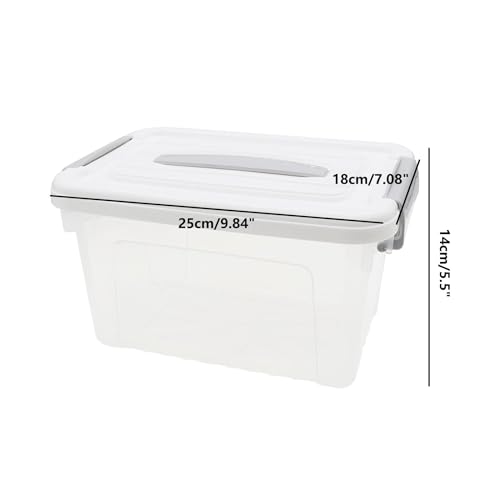 Plastic Bin with Lid, 1PCS Transparent Storage Box Office Container with Lids Platic Hangers Office Storage Bins Clothes Hangers Wardrobe Sundries Organizer - size: 25*18*14cm/9.84*7.08*5.5"