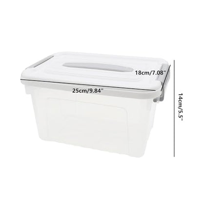 Plastic Bin with Lid, 1PCS Transparent Storage Box Office Container with Lids Platic Hangers Office Storage Bins Clothes Hangers Wardrobe Sundries Organizer - size: 25*18*14cm/9.84*7.08*5.5"