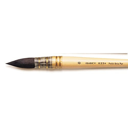 Isabey Squirrel Watercolor Brush, Siberian Blue Squirell Quill Mop - color: Siberian Blue Squirell Quill Mop, size: Size 8