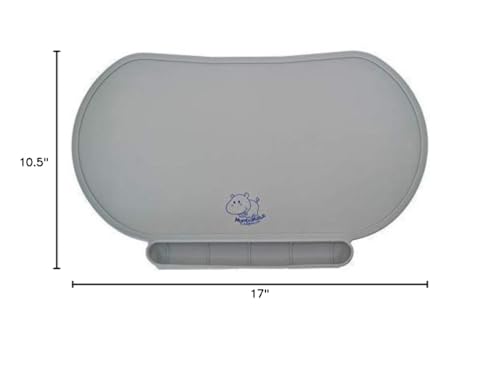 Silicone Children's Place Mat - Baby Mumbo | Food-Grade Quality with Unique Raised Edges for Spill Prevention | Lightweight, Portable, and Spill-Proof Tray (Yummy Yellow) - color: Yummy Yellow