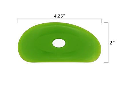 Creative Hobbies Green Medium Firm Silicone Pottery Ribs | Ultimate Ceramic Sculpting Tools Set for Smooth Finishing and Removing Finger Marks (All 6) - color: All 6