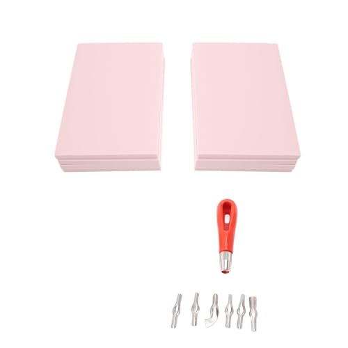 WAHEWUD Stamp Making Kit for Printmaking, Linocut Tools with 8 Rubber Carving Blocks and 6 Blades, Soft Linoleum Cutter Set for DIY Crafts, Scrapbooking Art Hobby