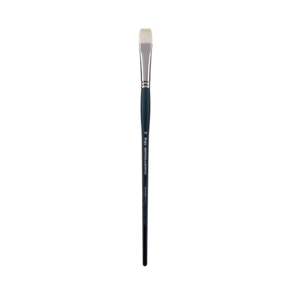 Creative Mark Imperial Professional Chungking Hog Bristle Brush - Bright # 10, Handmade Long Handle Oil Paint Brushes for Artists, Nickel-Plated Brass Ferrules, Stiff Yet Soft Natural Bristles - size: #10