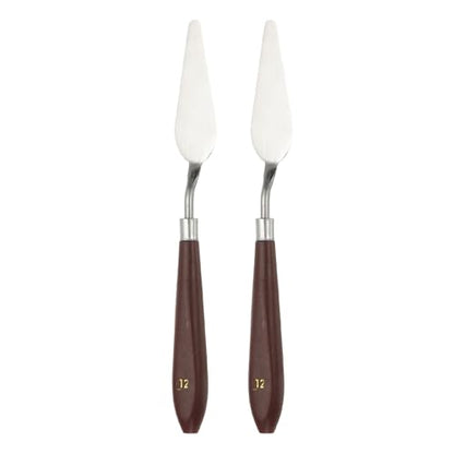HARFINGTON 2pcs Palette Knife Painting Tool 2.83" x 0.94" Stainless Steel Art Spatula Pallet Knives Scrapers Tools with Plastic Handle for Acrylic Oil Canvas Mixing Spreading, Red/Silver - size: 2.83" x 0.94"