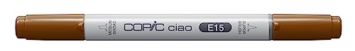 Copic Markers E15 Ciao with Replaceable Nib, Dark Suntan - color: Dark Suntan