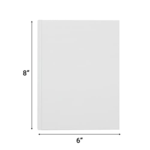 zmybcpack 6 Pack White Hardcover Blank Book 6x8 inch, Hardcover Blank Book for Students to Write Stories, Draw Sketch Journal（White，22 Sheets/ 44 Pages Each） - size: 6x8"(6 pack)