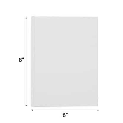 zmybcpack 6 Pack White Hardcover Blank Book 6x8 inch, Hardcover Blank Book for Students to Write Stories, Draw Sketch Journal（White，22 Sheets/ 44 Pages Each） - size: 6x8"(6 pack)