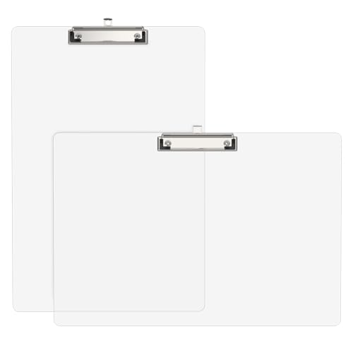 Extra Large 11x17 Clipboards, Landscape and Vertical Layout 2 Pack | Clear Plastic Drawing Boards with Low Profile Clip. Suitable for Watercolor, Sketching, Painting. Art & Drafting Supply - color: Clear