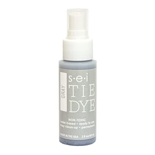 S.E.I. Grey Tie Dye Spray Bottle: 2oz. Non Toxic Fabric Dye Spray, DIY Permanent Clothing Dye, Ready to Use Tie Dye Supplies - 2 Pack - color: Grey, size: 2-Ounces