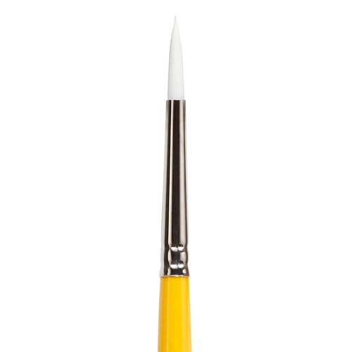 KINGART Premium White Nylon 7950-6 Gold Grip Round Artist Brushes, Synthetic Nylon Hair, Acrylic & All Media, Face Painting, Body Art, Fabric, Ceramics, Glass, Wood etc. Size 6 - size: 6