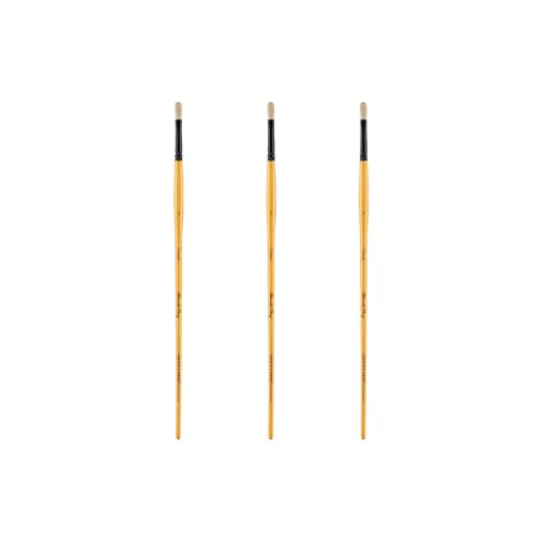 Creative Mark Mimik Hog Professional Synthetic Hog Bristle Paint Brush - Versatile Alternative to Natural Hog Hair Paint Brushes for Oil Painting, Acrylics, Inks, Dyes, Gauce & Watercolors - size: Filbert # 1