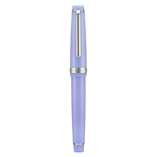 Jinhao 82 Acrylic Fountain Pen, Iridium Fine Nib with Ink Converter, Transparent Purple Classic Design Smooth Writing Pen (Silver Trim) - color: Purple Clear (Silver Trim), style: Fine (0.5 mm)