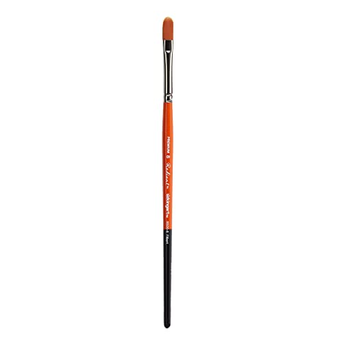 KINGART Premium Radiant 6500-8 Filbert Series Artist Brush, Synthetic Taklon Hair, Short Handle, Acrylic, Oil and Watercolor Painting, Size 8 - size: 8