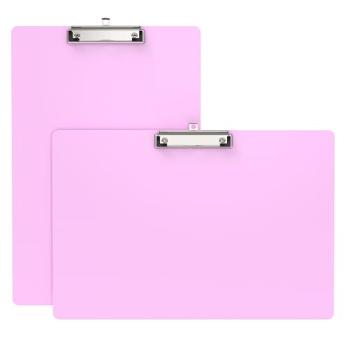 Extra Large 11x17 Clipboards, Landscape and Vertical Layout 2 Pack | Pink Plastic Drawing Boards with Low Profile Clip. Suitable for Watercolor, Sketching, Painting. Art & Drafting Supply - color: Pink