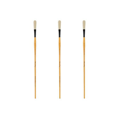 Creative Mark Mimik Hog Professional Synthetic Hog Bristle Paint Brush- Versatile Alternative to Natural Hog Hair Paint Brushes for Oil Painting, Acrylics, Inks & More- Extra Long Filbert # 3-3 Pack - size: Filbert Xtra Long #3