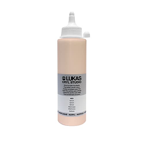 Lukas CRYL Studio Artist Acrylic Paint, Apricot, 250 ml Bottle - High Pigment Acrylic Paints for Canvas Painting, Large Scale Works - Medium-Viscosity, Water-Mixable, Fast Drying - color: Apricot, size: 8.45 Fl Oz (Pack of 1)
