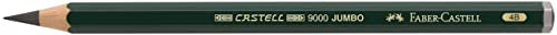 Faber-Castell Supreme Artist Quality Castell 9000 Jumbo Graphite Single Pencil, with Extra Thick 4B 5.3mm Lead - style: 4b