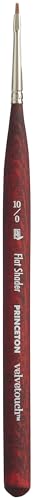 Princeton Velvetouch Flat Mini Shader Brush, Synthetic, Short Handle, Size 10/0 inch, 1 Count - size: Size 10/0 inch